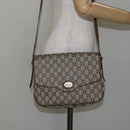 GUCCI GG PLUS Canvas Shoulder Bag PVC Leather Beige Auth th6415-23
