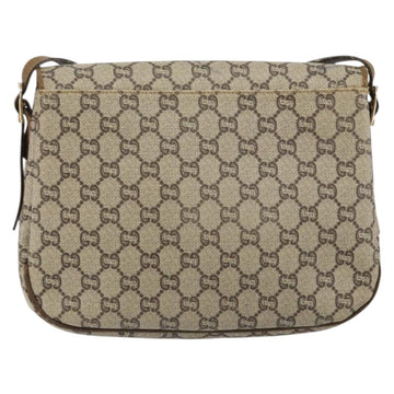 GUCCI GG PLUS Canvas Shoulder Bag PVC Leather Beige Auth th6415 - 0