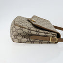 GUCCI GG PLUS Canvas Shoulder Bag PVC Leather Beige Auth th6415-3