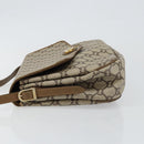 GUCCI GG PLUS Canvas Shoulder Bag PVC Leather Beige Auth th6415-4
