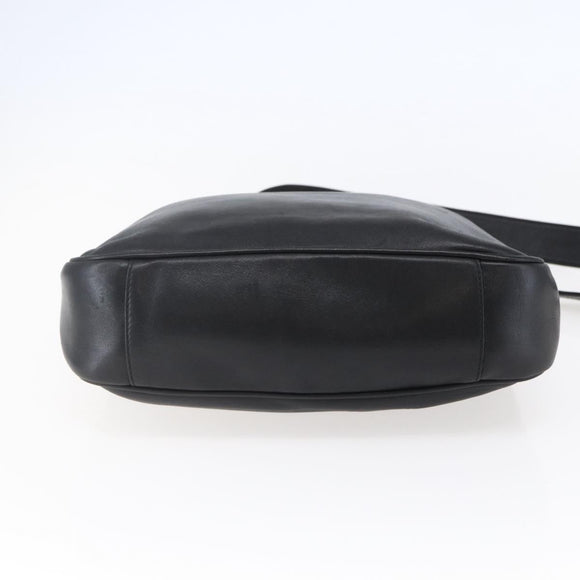 GUCCI Bamboo Shoulder Bag Leather 2way Black Auth th6418