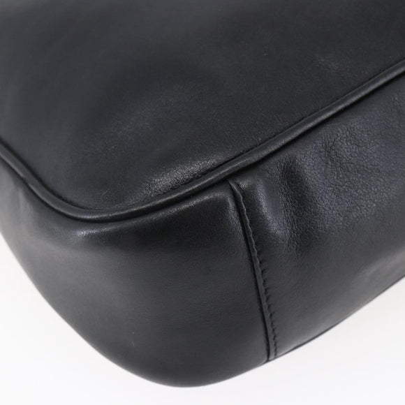 GUCCI Bamboo Shoulder Bag Leather 2way Black Auth th6418