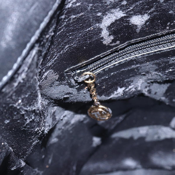 GUCCI Bamboo Shoulder Bag Leather 2way Black Auth th6418