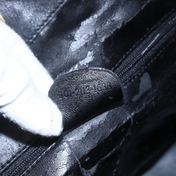 GUCCI Bamboo Shoulder Bag Leather 2way Black Auth th6418