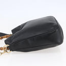 GUCCI Bamboo Shoulder Bag Leather 2way Black Auth th6418-4