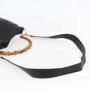 GUCCI Bamboo Shoulder Bag Leather 2way Black Auth th6418-9