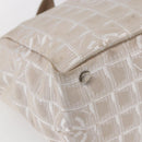 CHANEL New travel line Tote Bag Nylon Beige CC Auth th6420-16