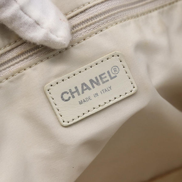 CHANEL New travel line Tote Bag Nylon Beige CC Auth th6420