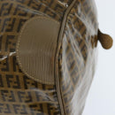 FENDI Zucchino Canvas Boston Bag Coated Canvas Vintage Brown Gold Auth th6422-16