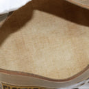 FENDI Zucchino Canvas Boston Bag Coated Canvas Vintage Brown Gold Auth th6422-12