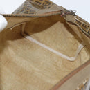 FENDI Zucchino Canvas Boston Bag Coated Canvas Vintage Brown Gold Auth th6422-17