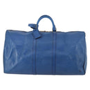 LOUIS VUITTON Epi Keepall 60 Boston Bag Old model Blue M42945 LV Auth th6430-13