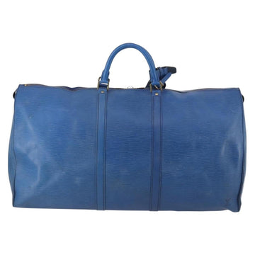 LOUIS VUITTON Epi Keepall 60 Boston Bag Old model Blue M42945 LV Auth th6430 - 0