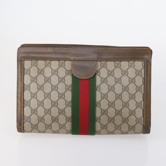 LOUIS VUITTON Gucci Monogram GG Canvas Clutch Bag 3Set Beige LV Auth th6448