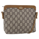 GUCCI GG Plus Supreme Shoulder Bag PVC Beige Gold Auth th6453-1