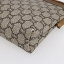 GUCCI GG Plus Supreme Shoulder Bag PVC Beige Gold Auth th6453-12