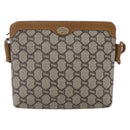 GUCCI GG Plus Supreme Shoulder Bag PVC Beige Gold Auth th6453-2