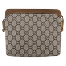 GUCCI GG Plus Supreme Shoulder Bag PVC Beige Gold Auth th6453-3