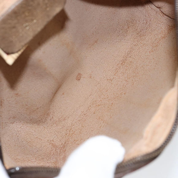 GUCCI GG Supreme Web Sherry Line Clutch Bag PVC Beige Gold 89 01 012 Auth th6454