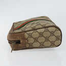 GUCCI GG Supreme Web Sherry Line Clutch Bag PVC Beige Gold 89 01 012 Auth th6454-4