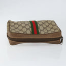 GUCCI GG Supreme Web Sherry Line Clutch Bag PVC Beige Gold 89 01 012 Auth th6454-5