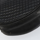 BALLY Quilted Hand Bag Leather Gold Black Auth th6456-16