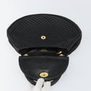 BALLY Quilted Hand Bag Leather Gold Black Auth th6456-9