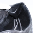 BALLY Quilted Hand Bag Leather Gold Black Auth th6456-18