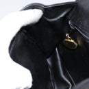 BALLY Quilted Hand Bag Leather Gold Black Auth th6456-19