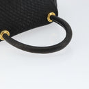 BALLY Quilted Hand Bag Leather Gold Black Auth th6456-7