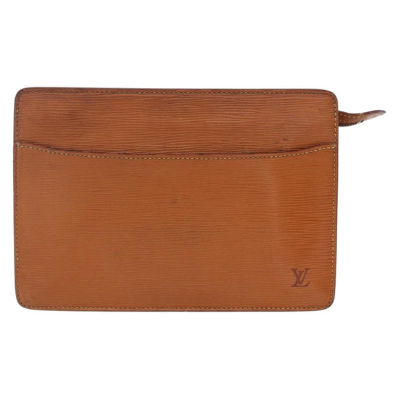 LOUIS VUITTON Epi Pochette Homme Bag Brown Zipangu Gold M52528 LV Auth th6459