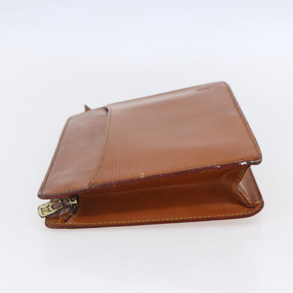 LOUIS VUITTON Epi Pochette Homme Bag Brown Zipangu Gold M52528 LV Auth th6459