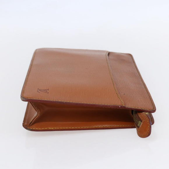 LOUIS VUITTON Epi Pochette Homme Bag Brown Zipangu Gold M52528 LV Auth th6459