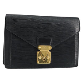 LOUIS VUITTON Epi Serie Dragonne Clutch Bag Black Noir M52612 LV Auth th6460