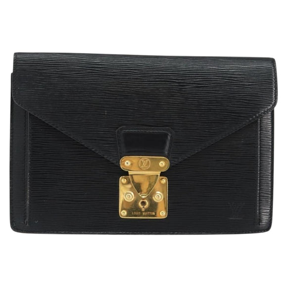 LOUIS VUITTON Epi Serie Dragonne Clutch Bag Black Noir M52612 LV Auth th6460