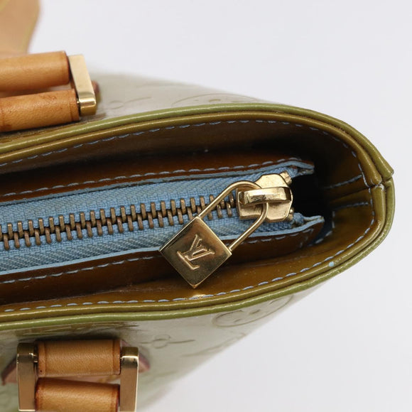 LOUIS VUITTON Monogram Vernis Houston Hand Bag Baby Blue M91005 LV Auth th6461