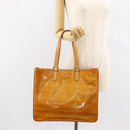 LOUIS VUITTON Monogram Vernis Columbus Tote Bag Beige M91023 LV Auth th6462-23