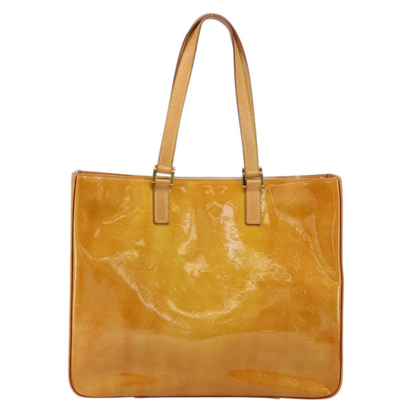 LOUIS VUITTON Monogram Vernis Columbus Tote Bag Beige M91023 LV Auth th6462