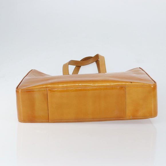 LOUIS VUITTON Monogram Vernis Columbus Tote Bag Beige M91023 LV Auth th6462