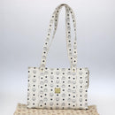 MCM Logogram Vicetos Shoulder Bag PVC Leather White Gold Auth th6467-12