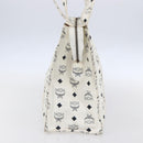 MCM Logogram Vicetos Shoulder Bag PVC Leather White Gold Auth th6467-3