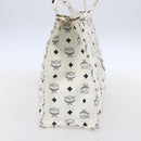 MCM Logogram Vicetos Shoulder Bag PVC Leather White Gold Auth th6467-4