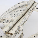 MCM Logogram Vicetos Shoulder Bag PVC Leather White Gold Auth th6467-6