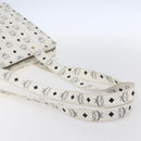 MCM Logogram Vicetos Shoulder Bag PVC Leather White Gold Auth th6467-7