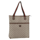 GUCCI GG Supreme Web Sherry Line Tote Bag PVC Beige Gold 002 39 0163 Auth th6468-1
