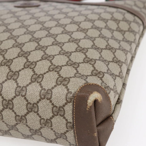 GUCCI GG Supreme Web Sherry Line Tote Bag PVC Beige Gold 002 39 0163 Auth th6468