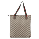 GUCCI GG Supreme Web Sherry Line Tote Bag PVC Beige Gold 002 39 0163 Auth th6468-3