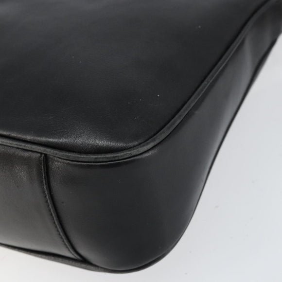 GUCCI Bamboo Hand Bag Leather 2way Black Gold 001 2113 1638 Auth th6469