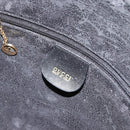 GUCCI Bamboo Hand Bag Leather 2way Black Gold 001 2113 1638 Auth th6469-16