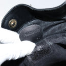 GUCCI Bamboo Hand Bag Leather 2way Black Gold 001 2113 1638 Auth th6469-22